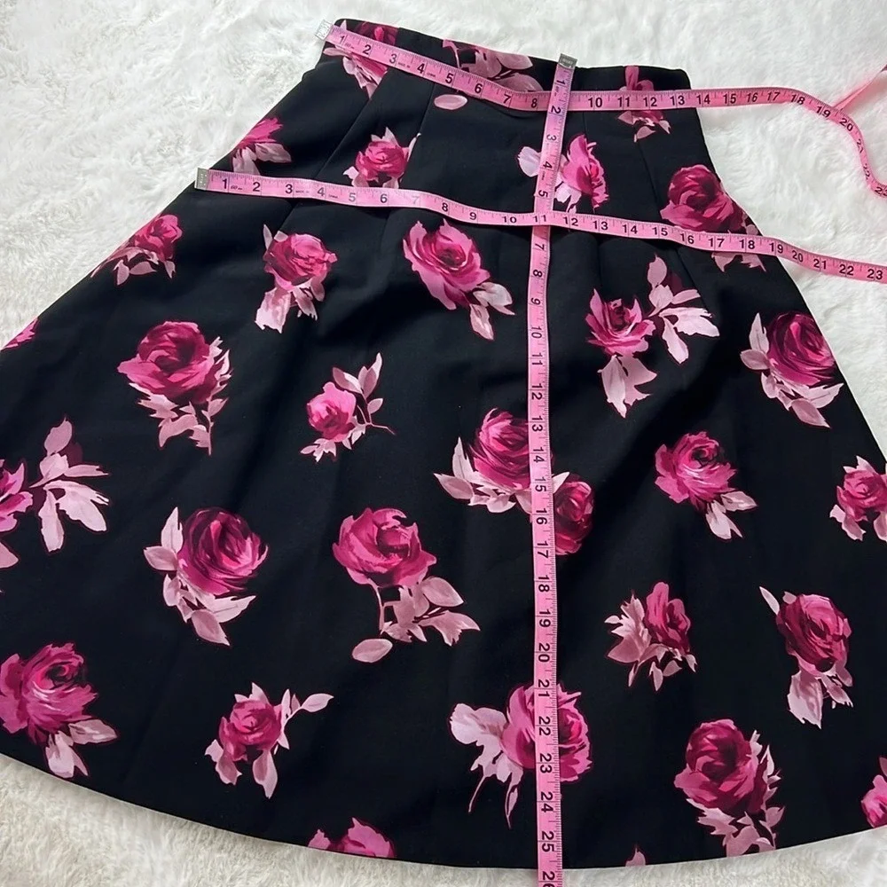 Kate Spade NY Painterly Rose A Line Skirt 2 Fit Flare Pockets Classic Lined Read